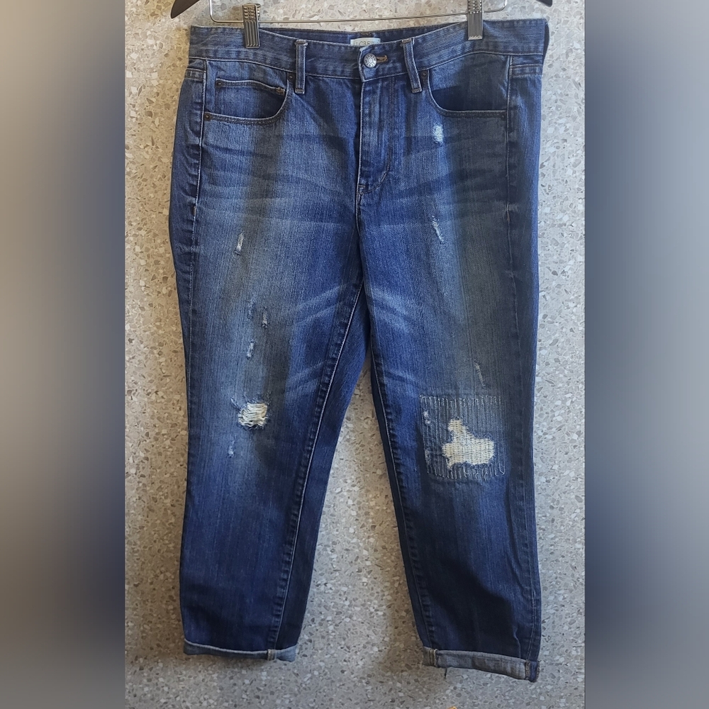 J.Crew Women Cuff‎  Ditressed Jean Pants, Size 28